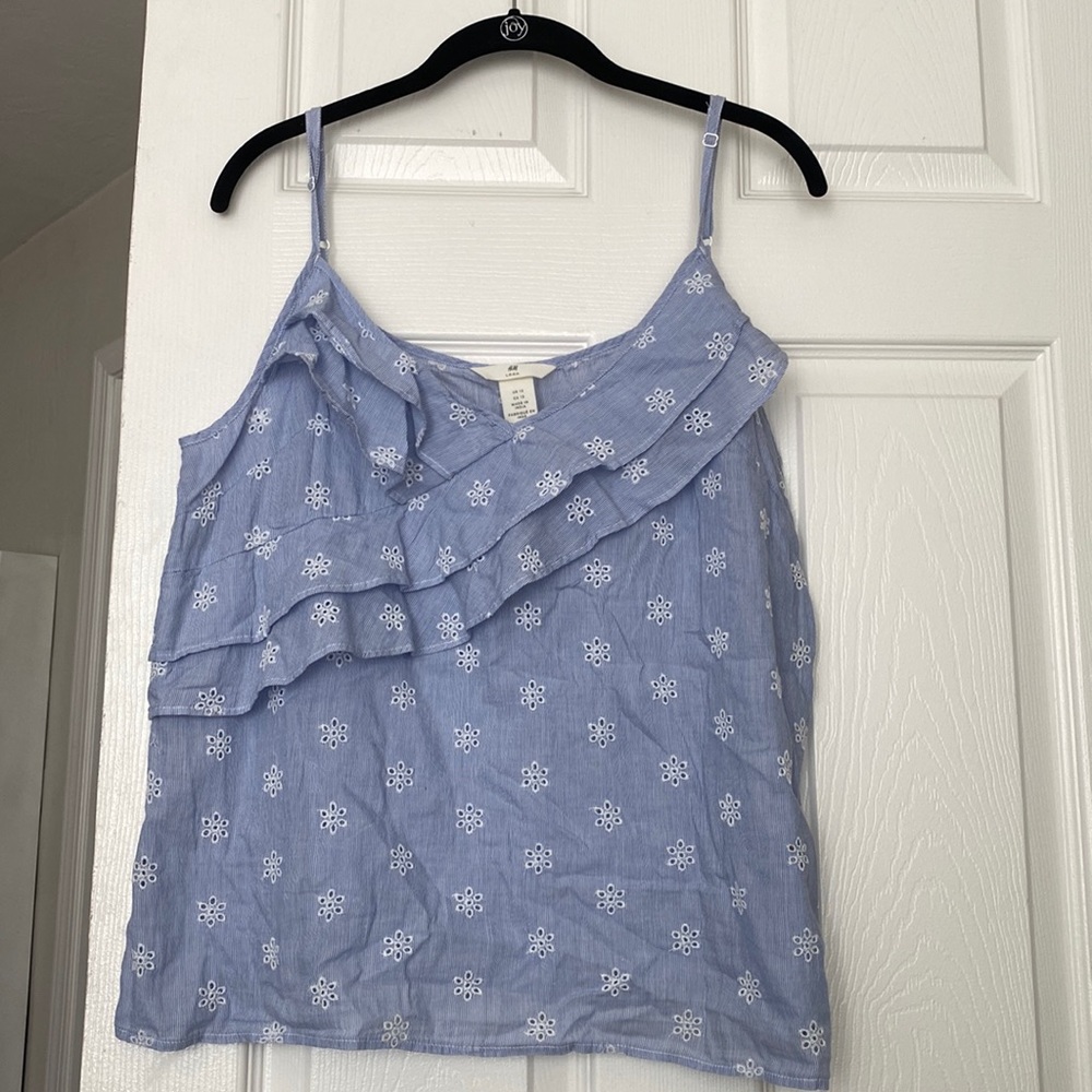 White and Blue H&M Top